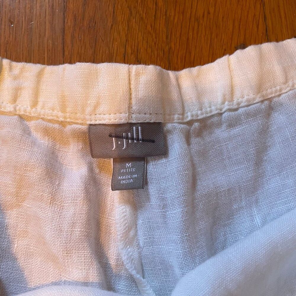 J JILL | white linen cropped pants M Petite - Picture 6 of 10